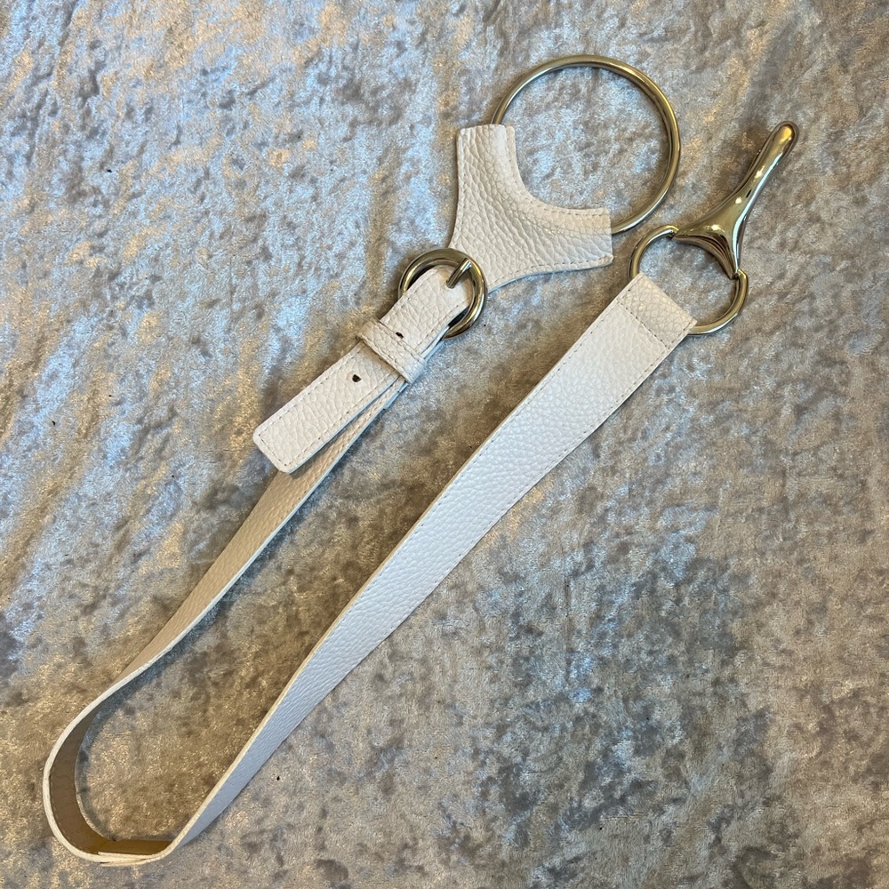 White & Silver O Ring Belt